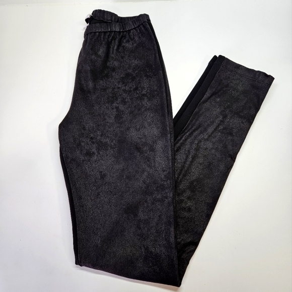 Emilio Pucci Black Moleskin Solid Black Leggings Pants Size 6 Made in Italy - Picture 1 of 8